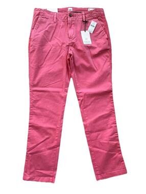 GAP Girlfriend Chino Pants Womens Size 2 Straight Pink Mid Rise Stretch NWT $50